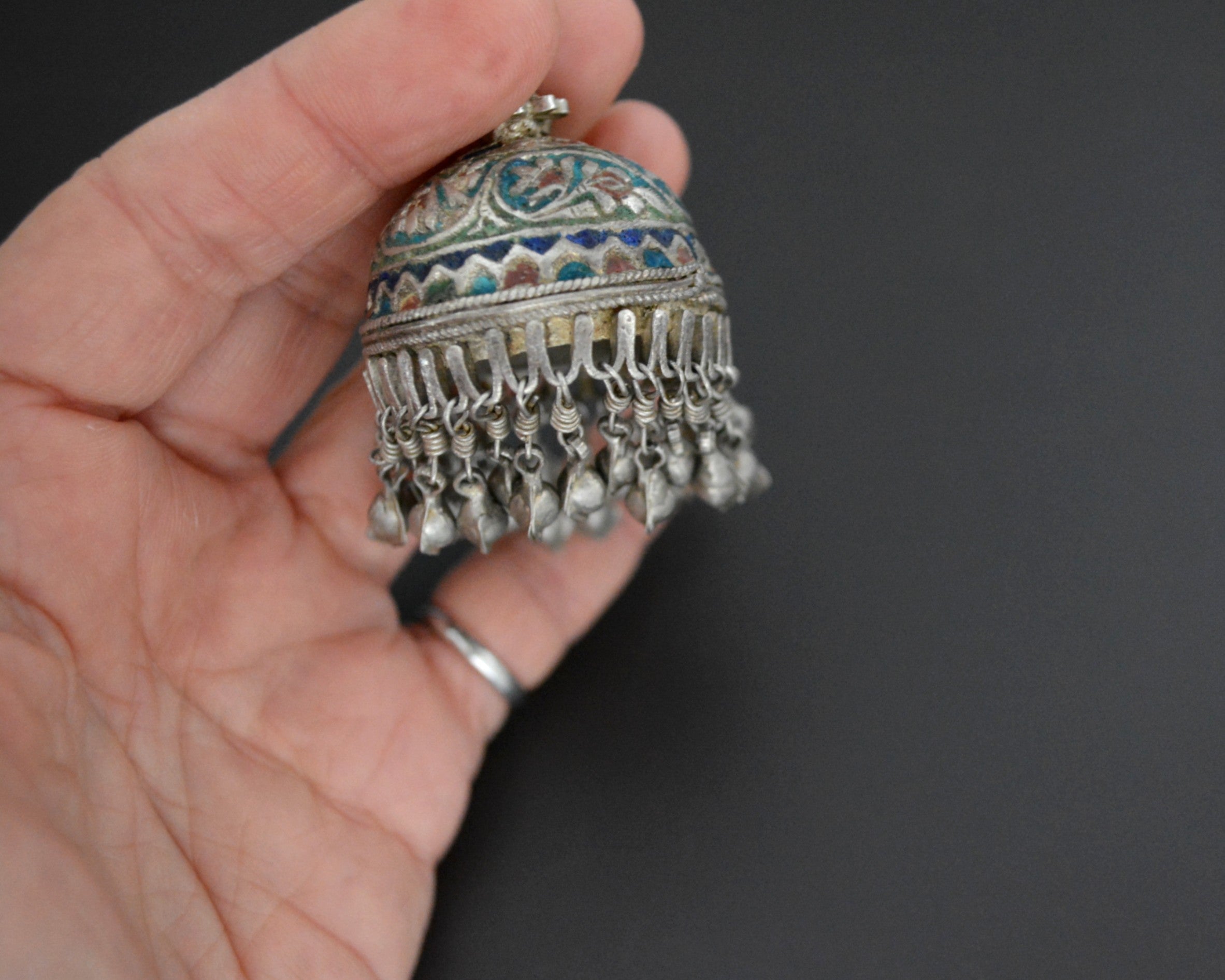 Uzbek Enamel Tassel Pendant