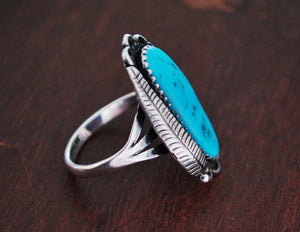 Native American Navajo Turquoise Ring - Size 9
