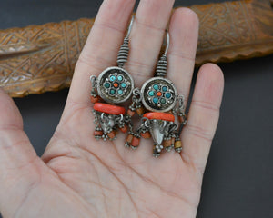 Reserved for R. - Uzbek Turquoise Coral Earrings