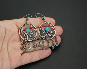 Egyptian Filigree Turquoise Earrings