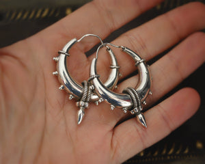 Ethnic Spike Hoop Earrings - Medium/Large