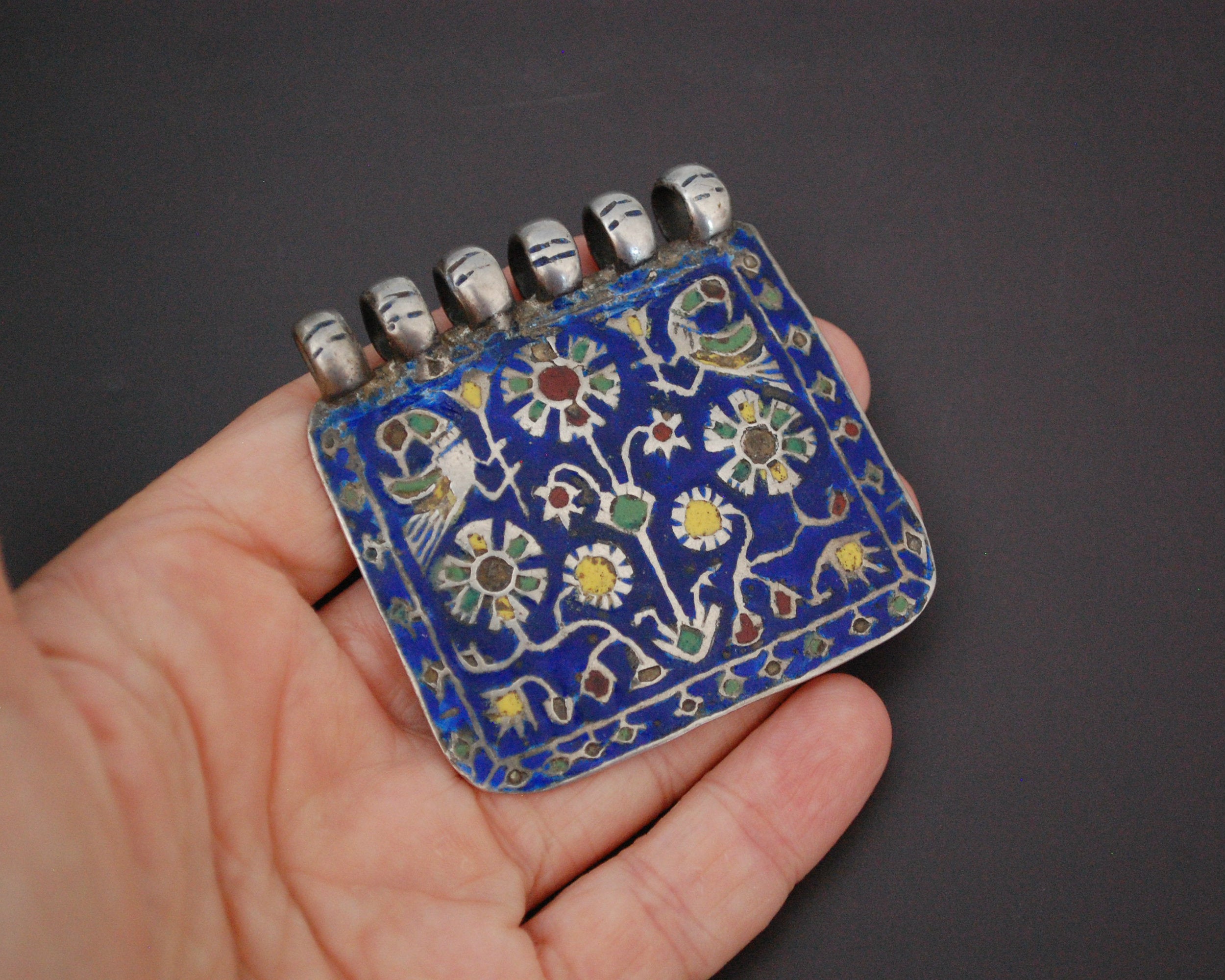 Old Multan Enamel Silver Pendant