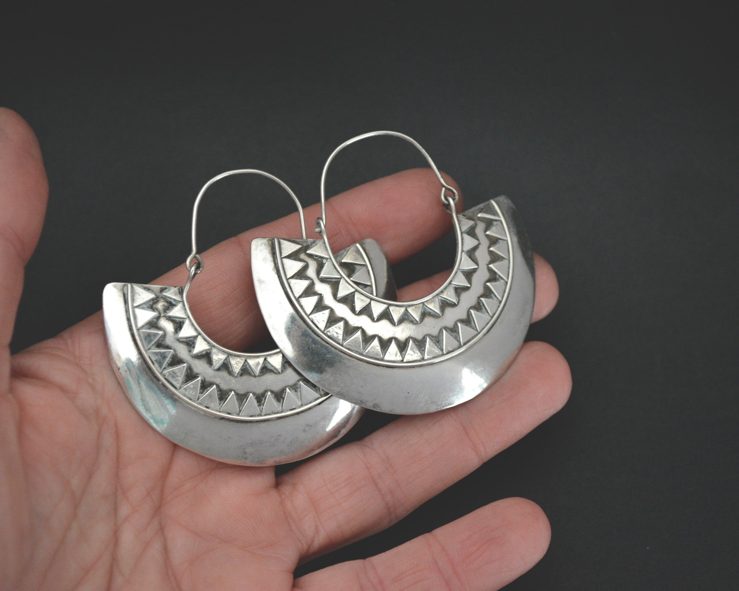 Large Ethnic Hoop Earrings
