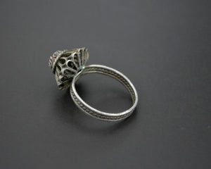 Croatian Coral Silver Ring - Size 6.5