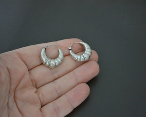 Small Ethnic Tribal Hoop Earrings - Puffy