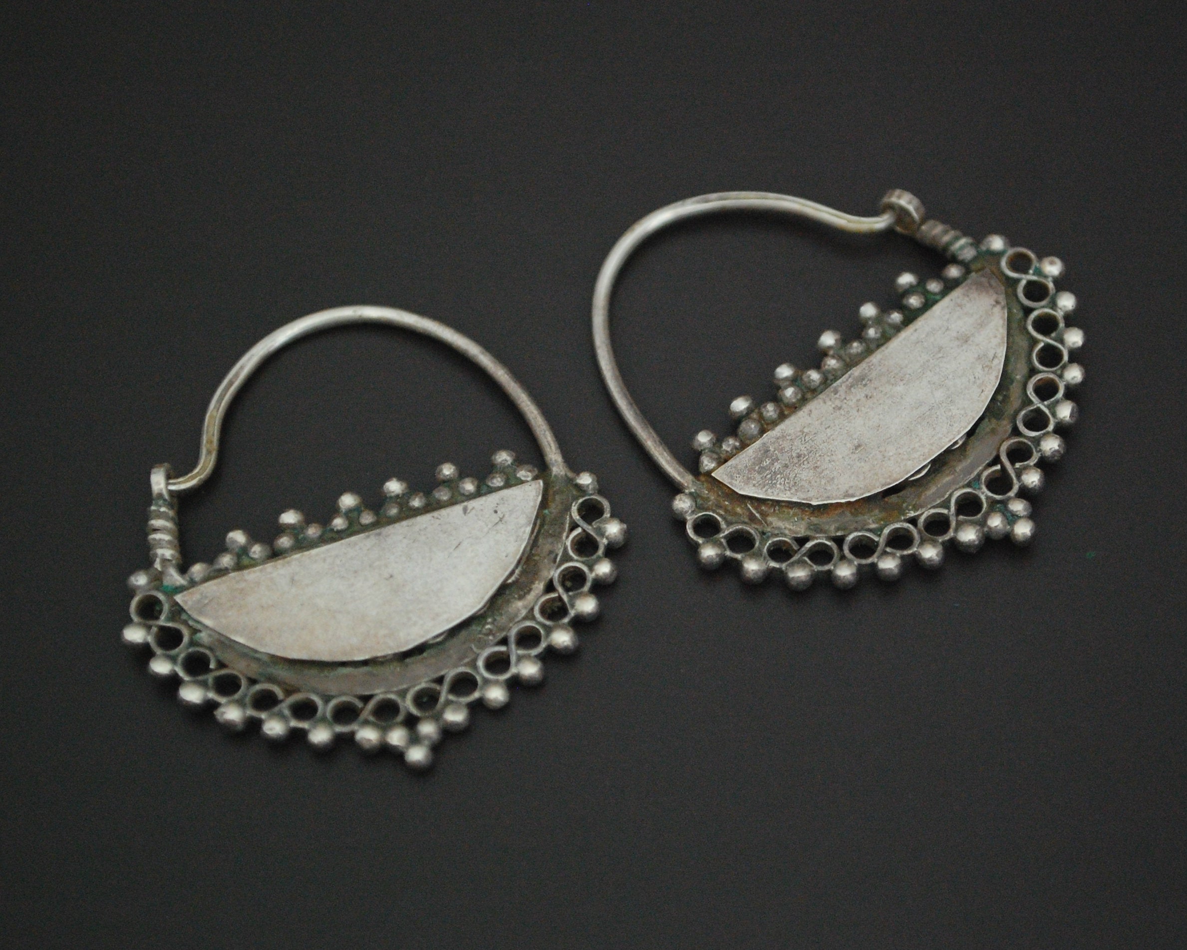 Afghani Hoop Earrings with Turquoise