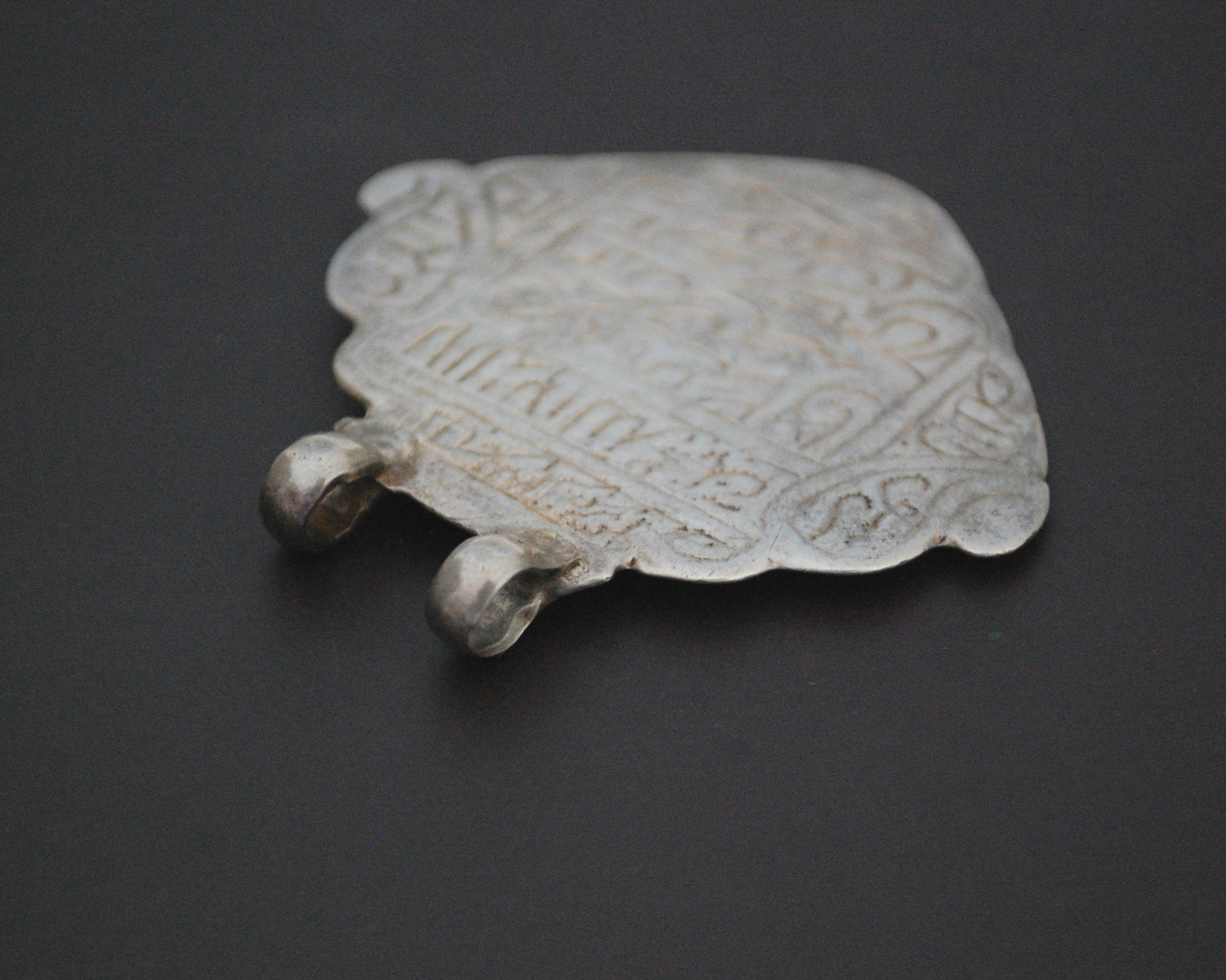 Persian Silver Amulet Pendant with Arabic Writing