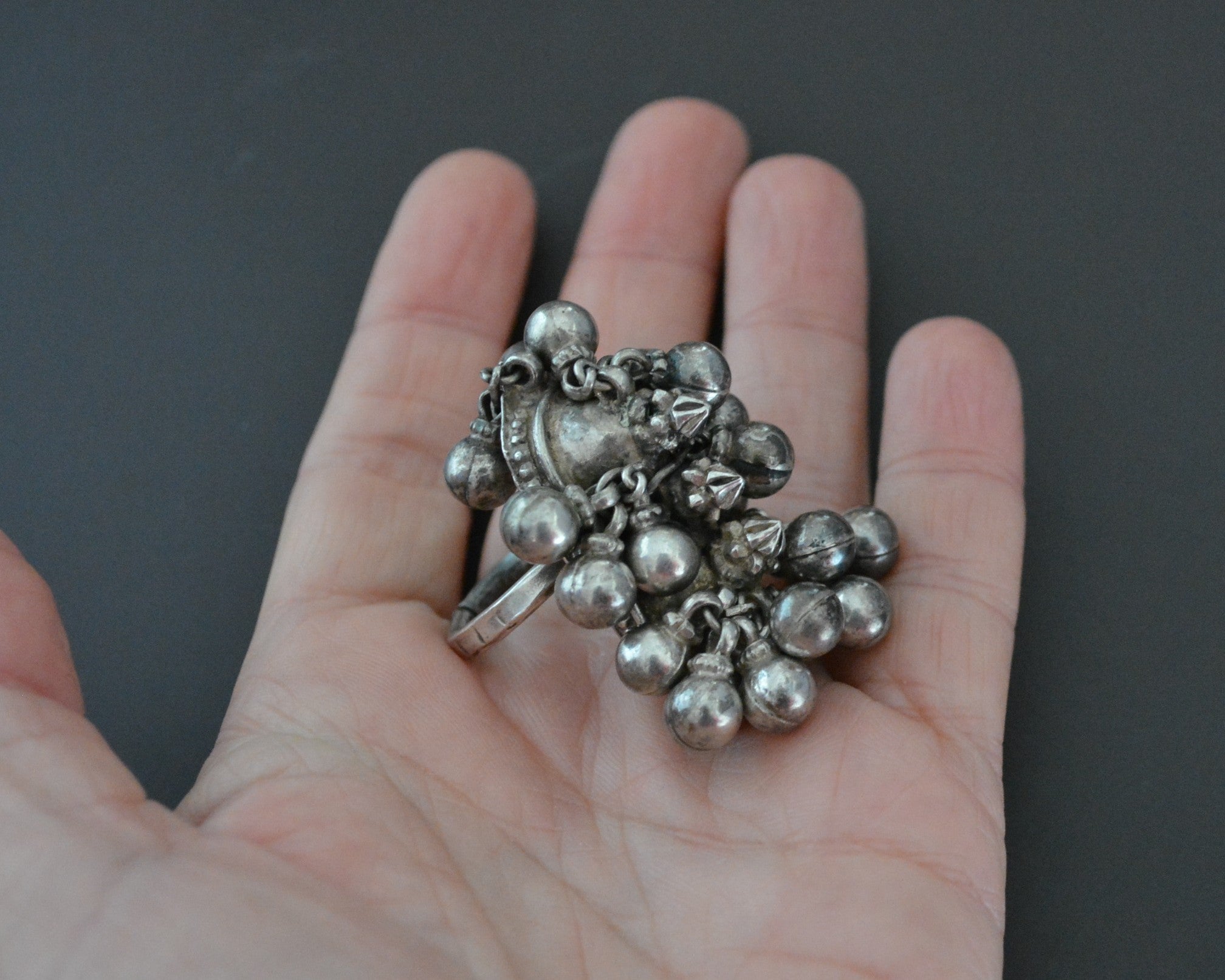 Rajasthani Silver Ring with Bells