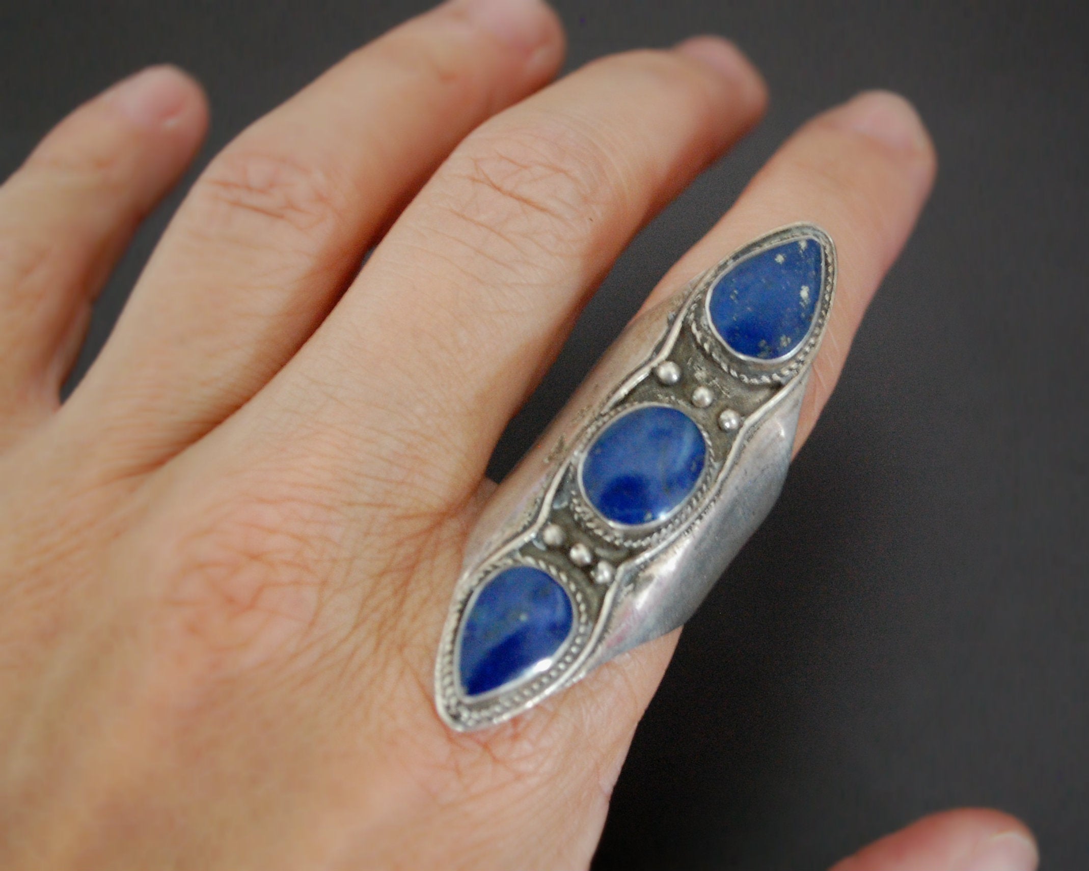Vintage Nepali Lapis Lazuli Ring - Size 8.25