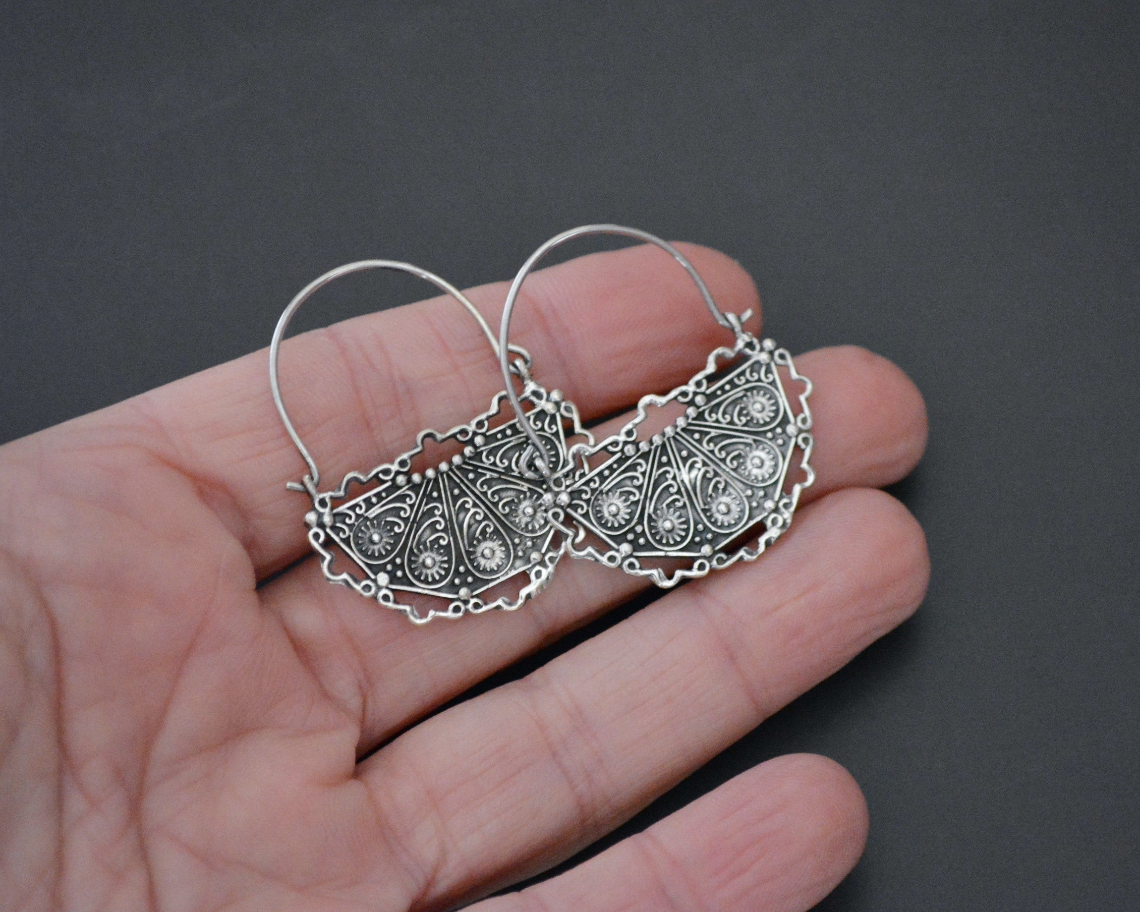 Delicate Ethnic Hoop Earrings - MEDIUM