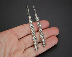 Antique Long Afghani Silver Earrings