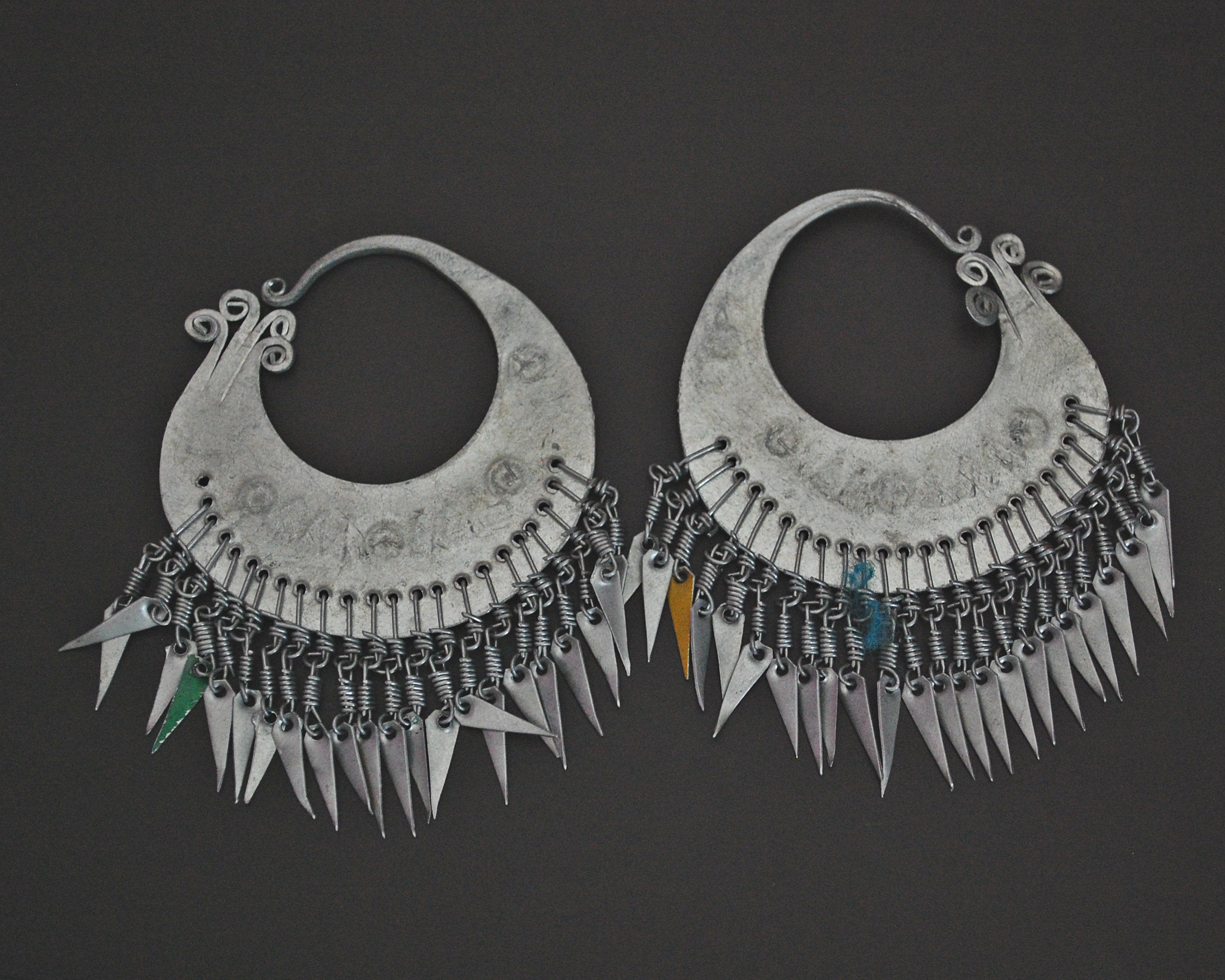 Large Hmong Hill Tribe Hoop Earrings