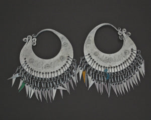 Large Hmong Hill Tribe Hoop Earrings