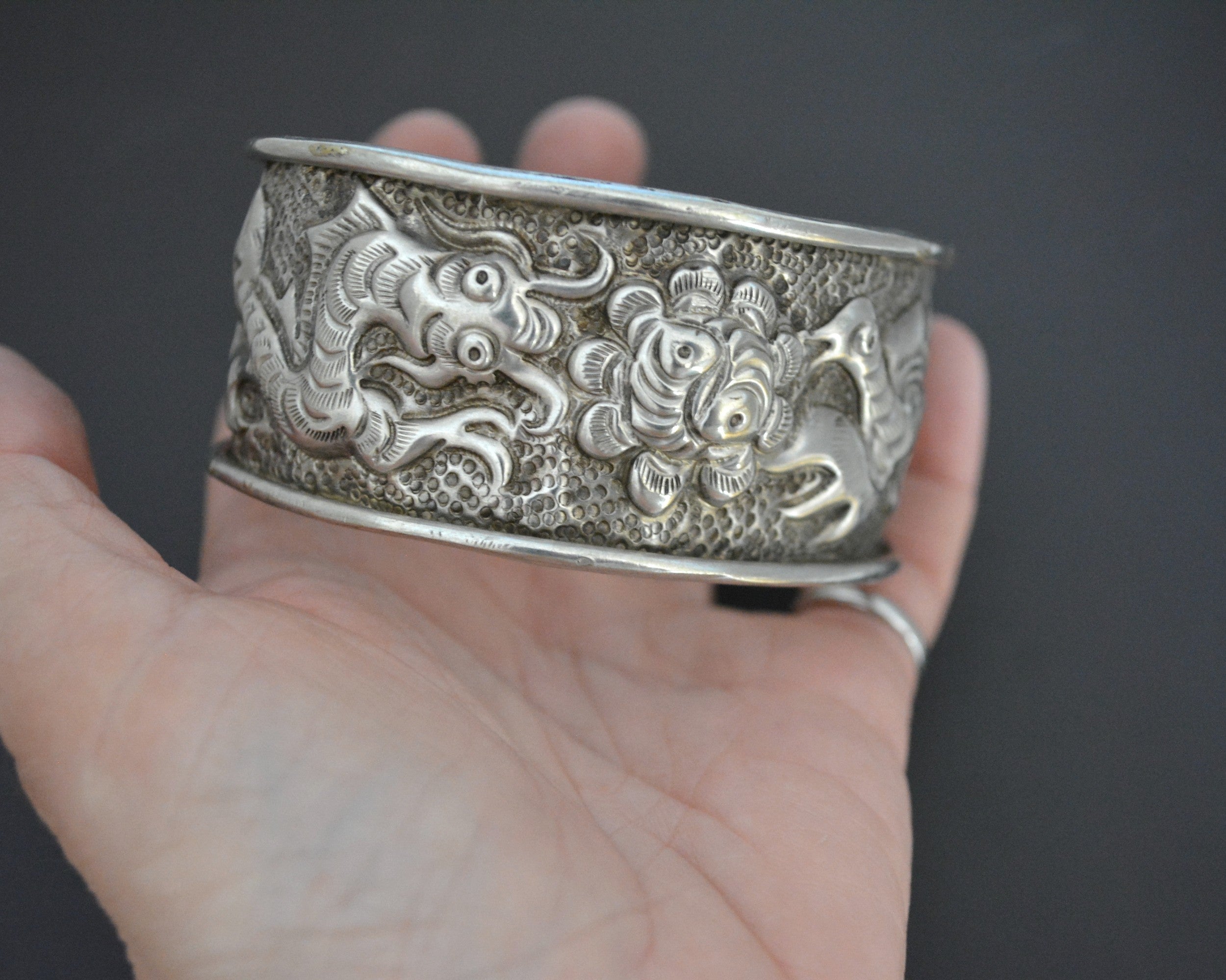 Fabulous Nepali Dragon Phoenix Repoussee Bracelet