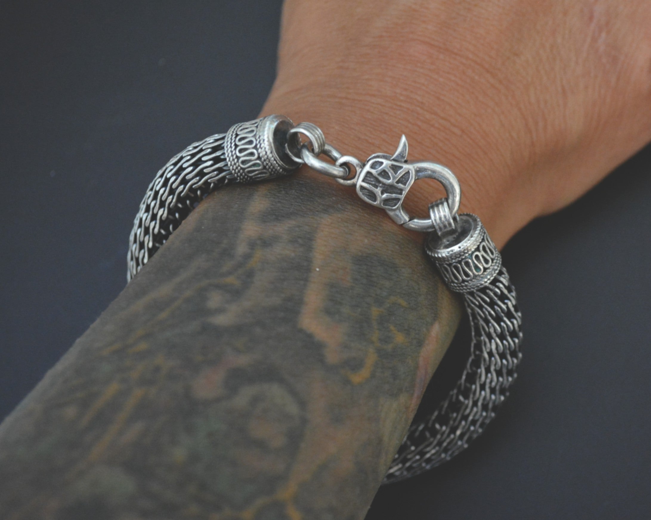 Thick Heavy Bali Snake Chain Bracelet