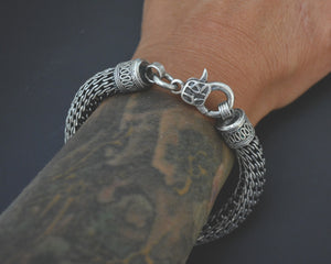 Thick Heavy Bali Snake Chain Bracelet