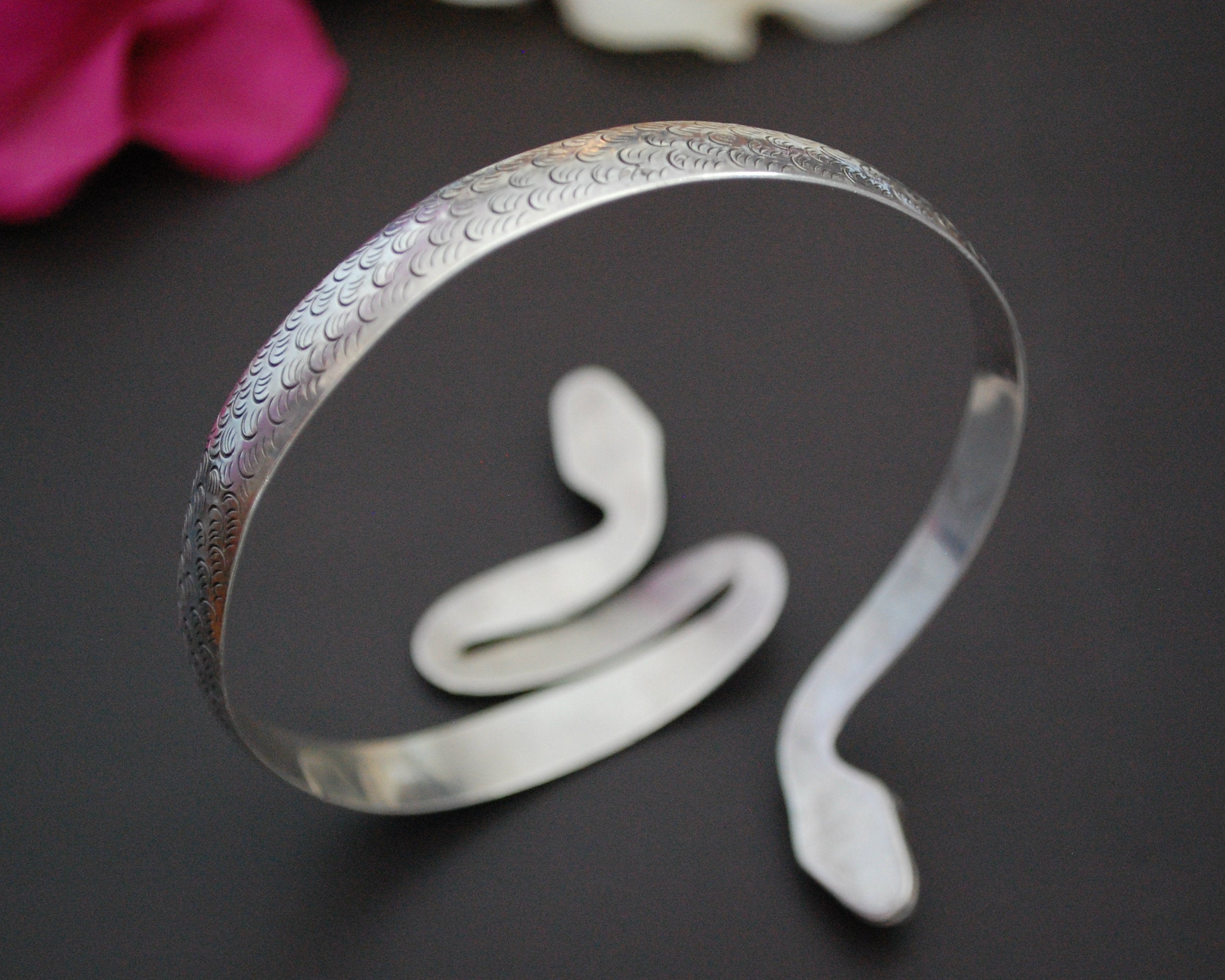 Double Snake Bracelet or Armlet with Onyx Eyes