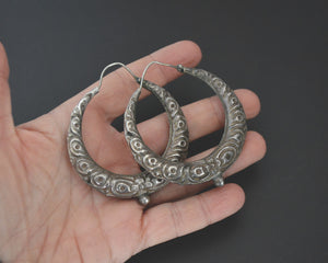 Nepali Repoussee Hoop Earrings - XL