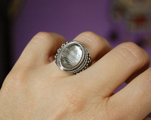 Faceted Crystal Quartz Ring - Size 5.5