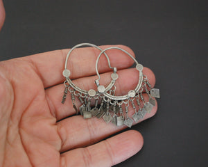 Afghani Hoop Earrings with Tassels - Lightweight
