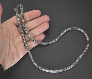Bali Braided Snake Chain Necklace - Sterling Silver