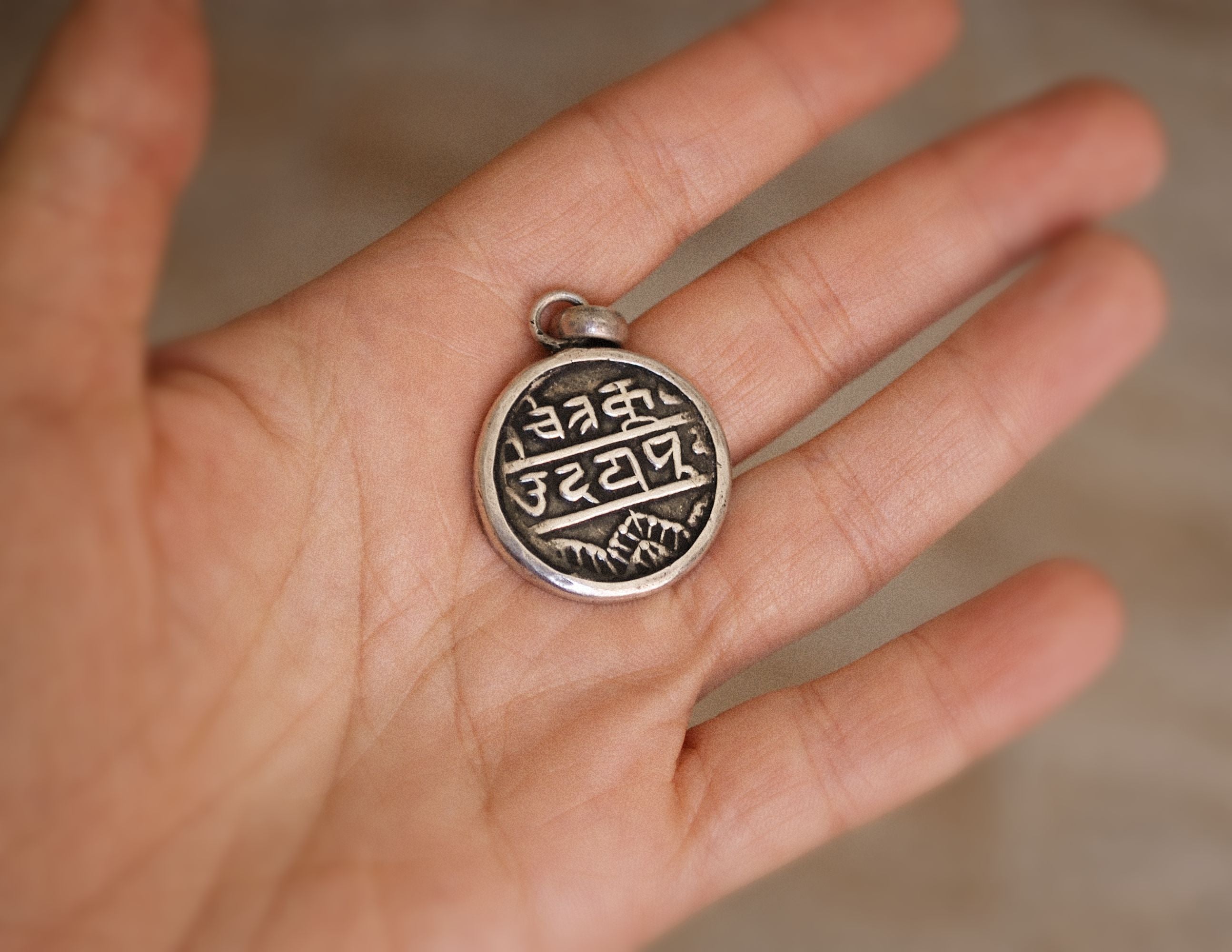 Rajasthani Silver Pendant - Indian Tribal Amulet