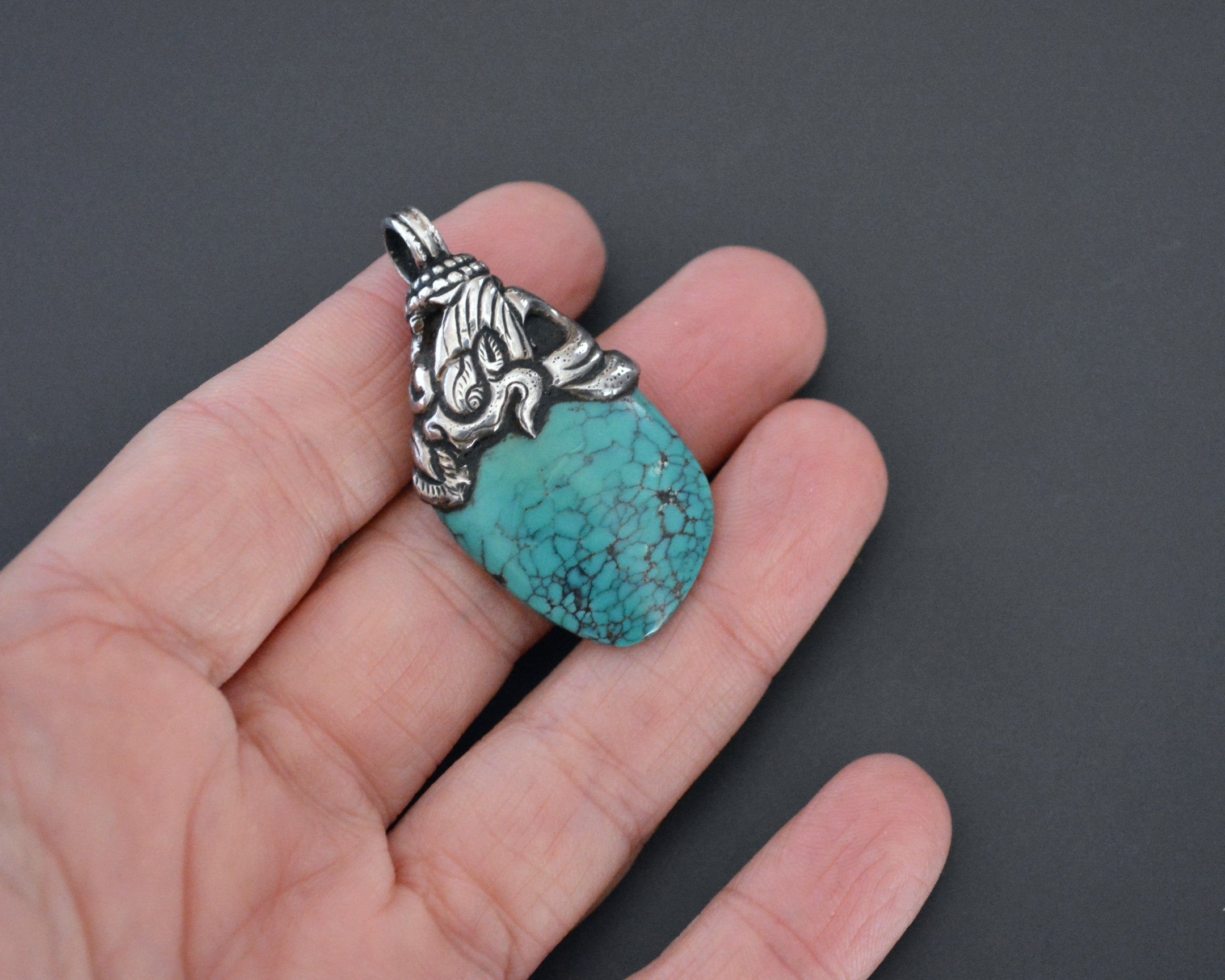 Nepali Turquoise Dragon Pendant