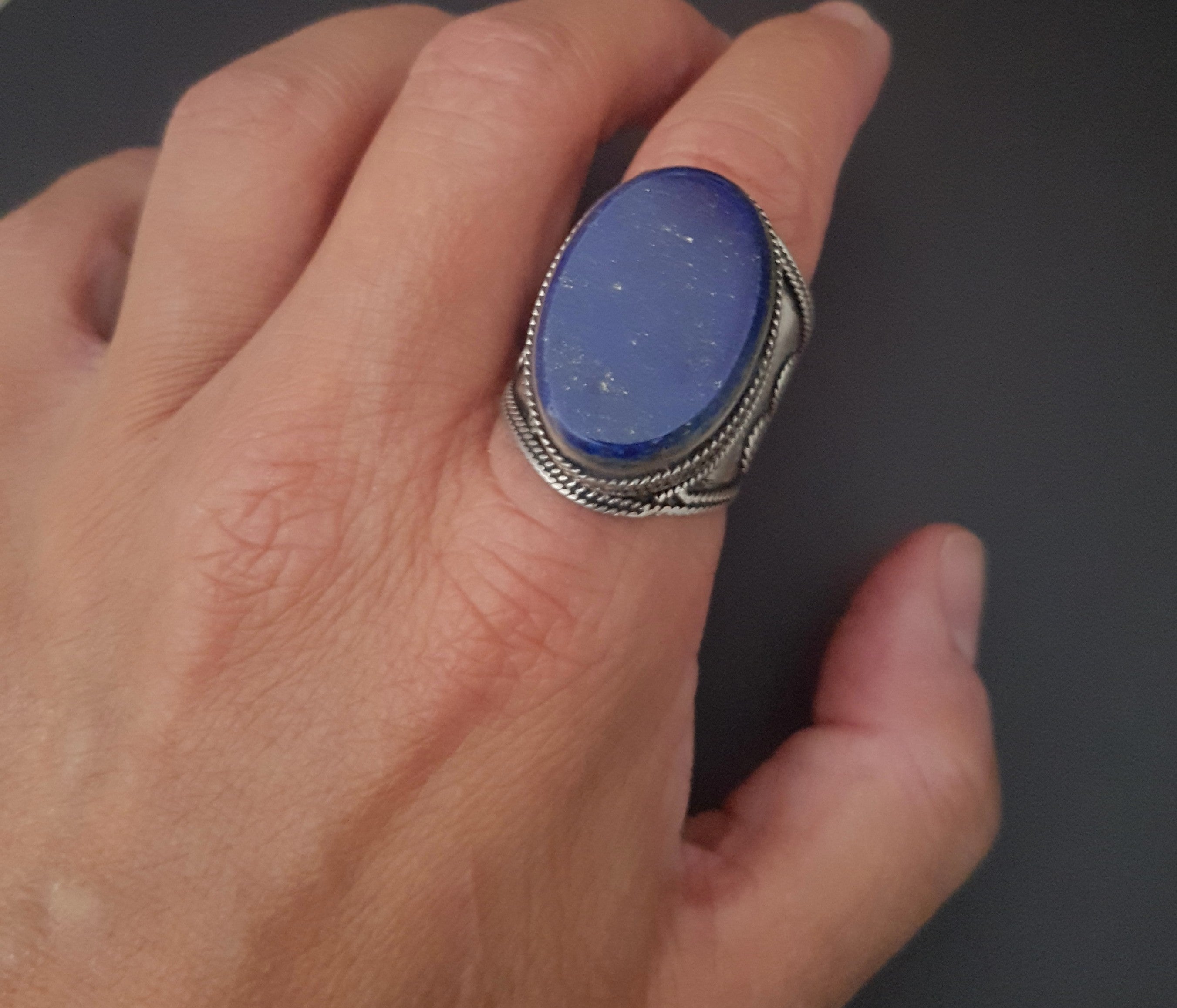 Turkmen Lapis Lazuli Ring  - Size 8.5