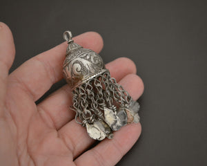 Old Uzbek Silver Tassel Pendant