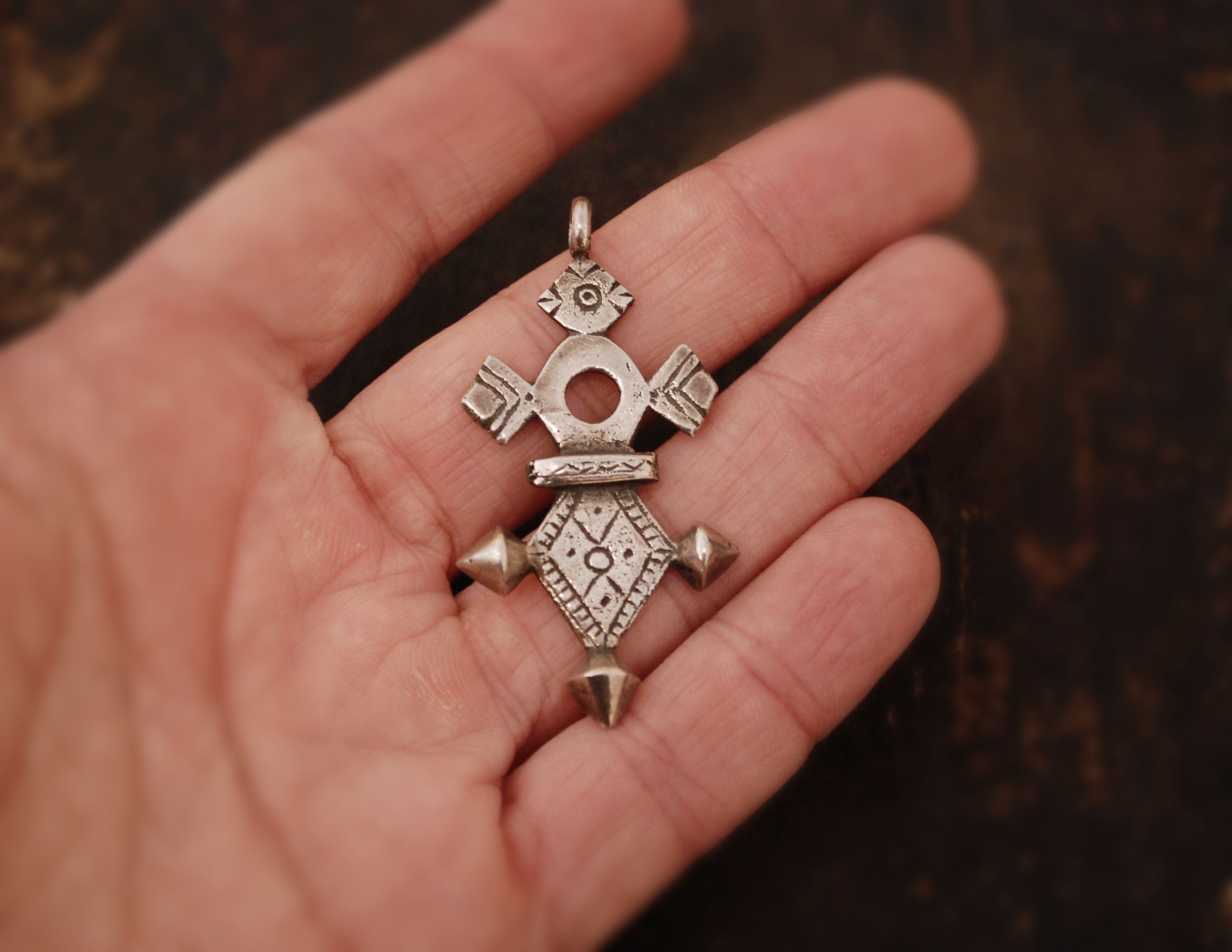 Tuareg Silver Cross Pendant