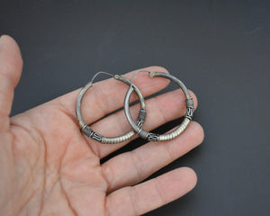 Ethnic Bali Hoop Earrings with Wire Work - Large/Medium