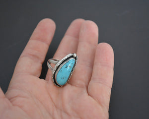 Native American Navajo Turquoise Ring - Size 6.5