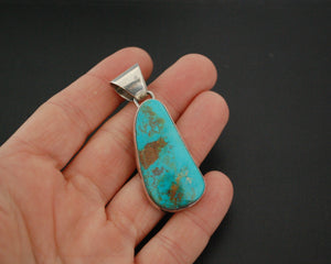 Navajo Turquoise Pendant - Signed P Sanchez