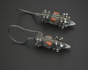 Antique Kirghiz Coral Earrings
