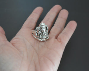 Ganesha Sterling Silver Ring - Size 9