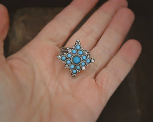 Antique Afghani Turquoise Ring - Size 8.5