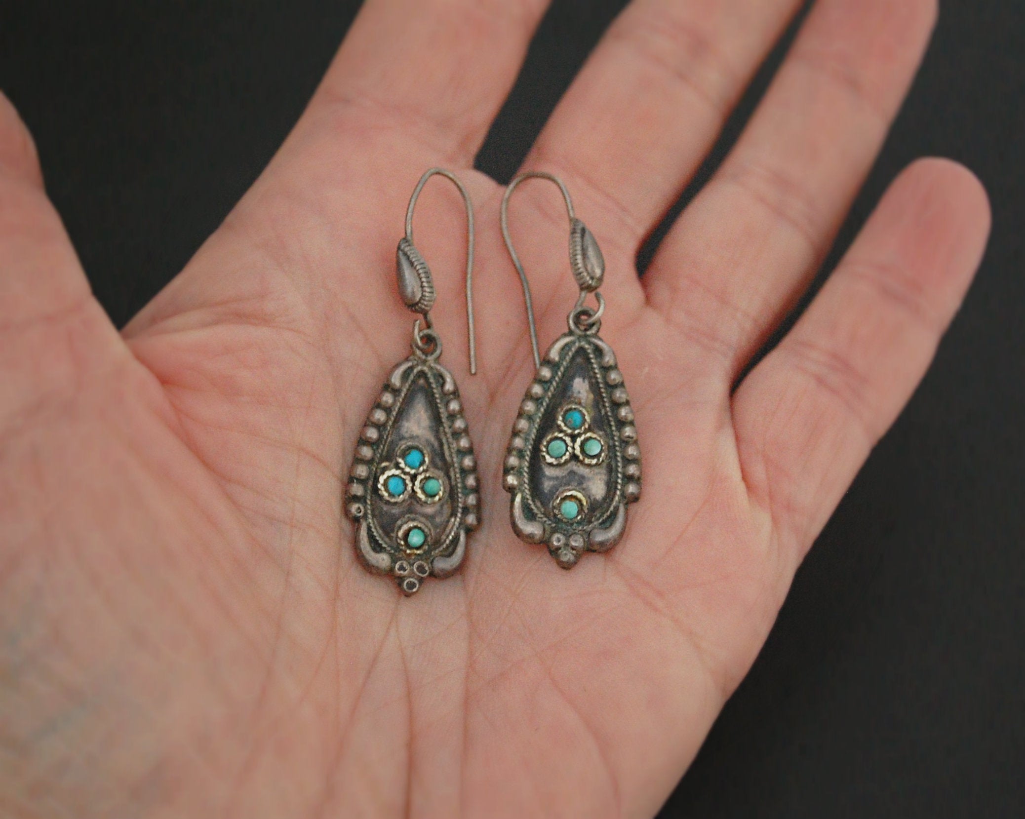Older Turquoise Earrings from Nepal
