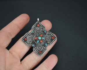 Nepali Turquoise Coral Pendant
