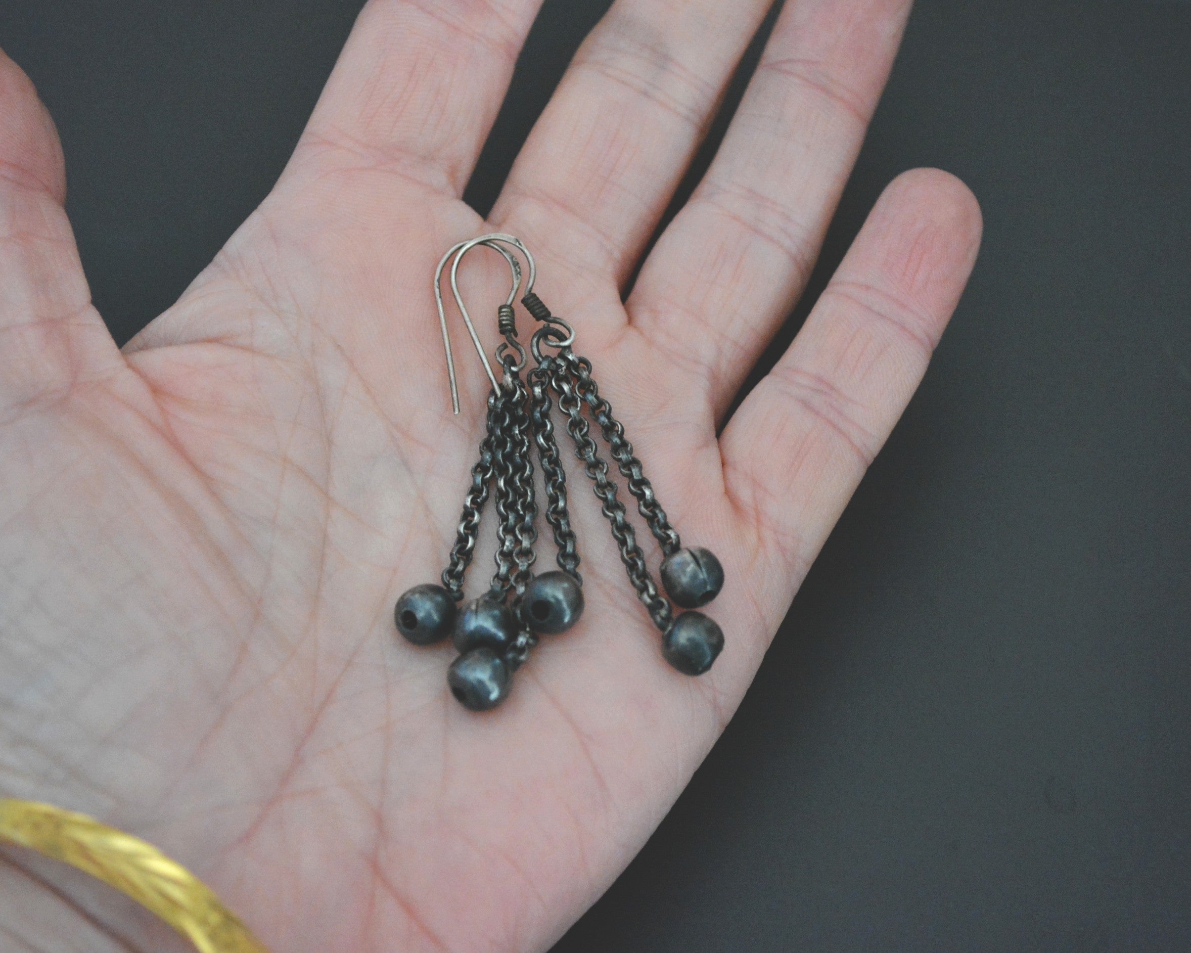 Ethnic Silver Bell Earrings - Sterling Silver