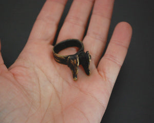 Old Lobi Chameleon Brass Ring - Size 7.75 /8