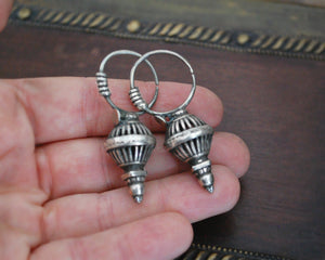 Old Original Tribal Silver Earrings from Gujarat