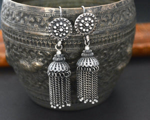 Silver Jhumka Earrings from India