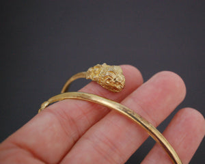 Vintage Gilded Lion Head Bracelet or Upper Arm Bracelet