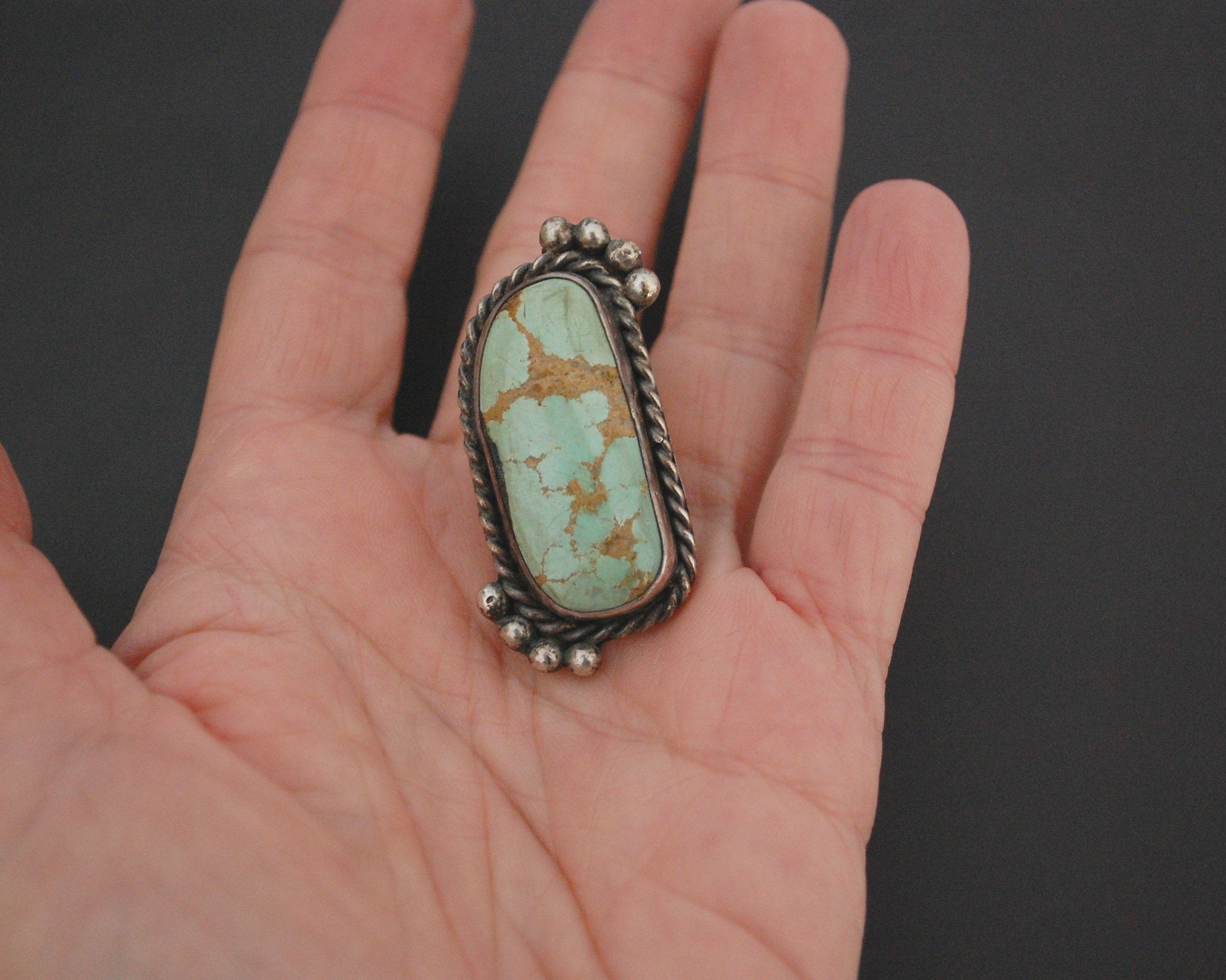 Splendid Navajo Turquoise Ring - Size 4