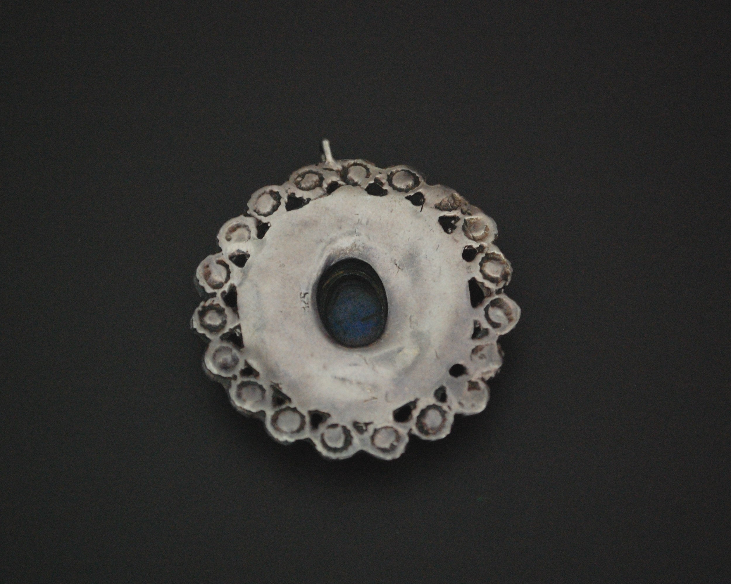 Ethnic Lapis Lazuli Sterling Silver Pendant