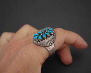 Zuni Petit Point Turquoise Ring - Size 10.5