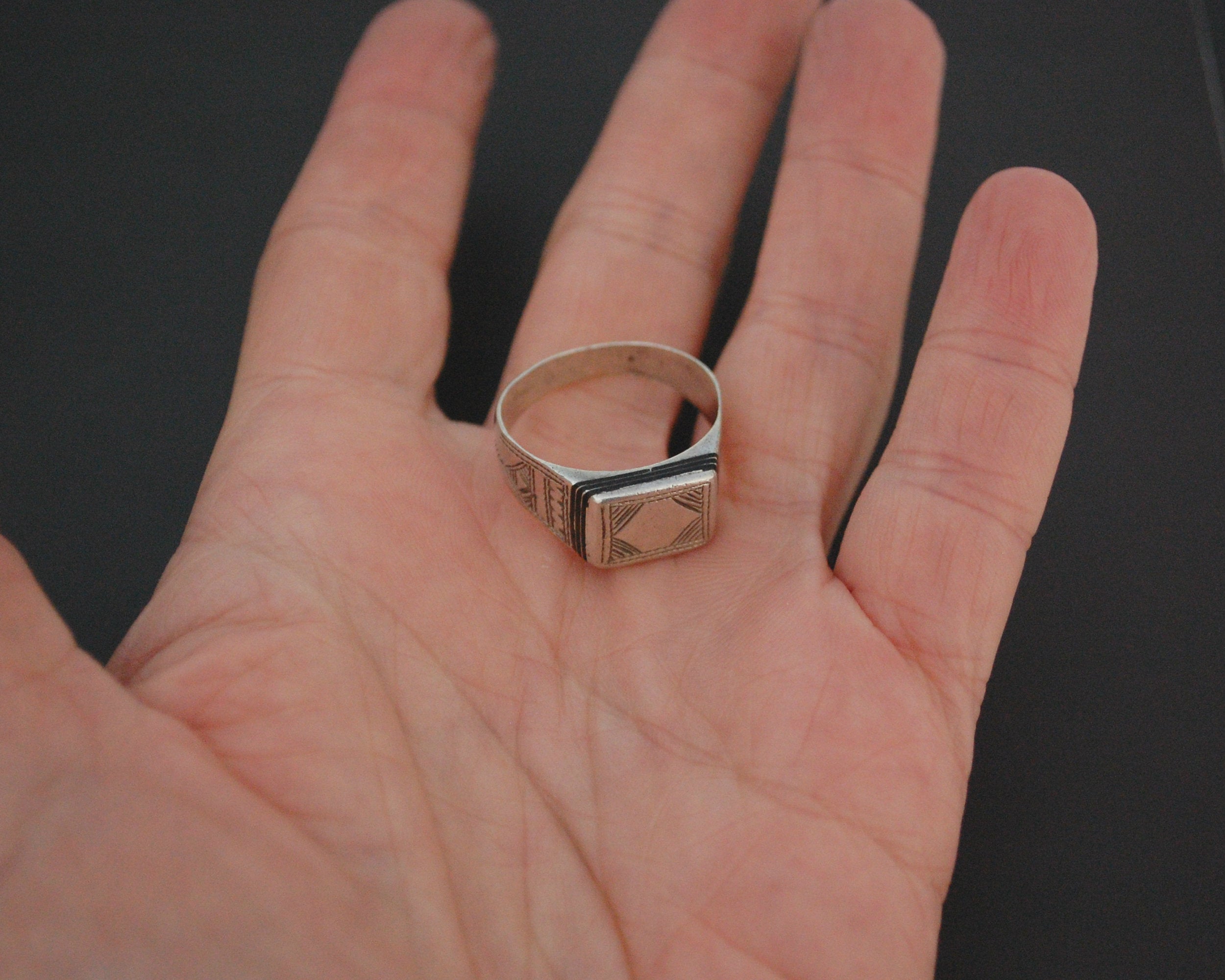 Tuareg Ring with Ebony Inlay - Size 9