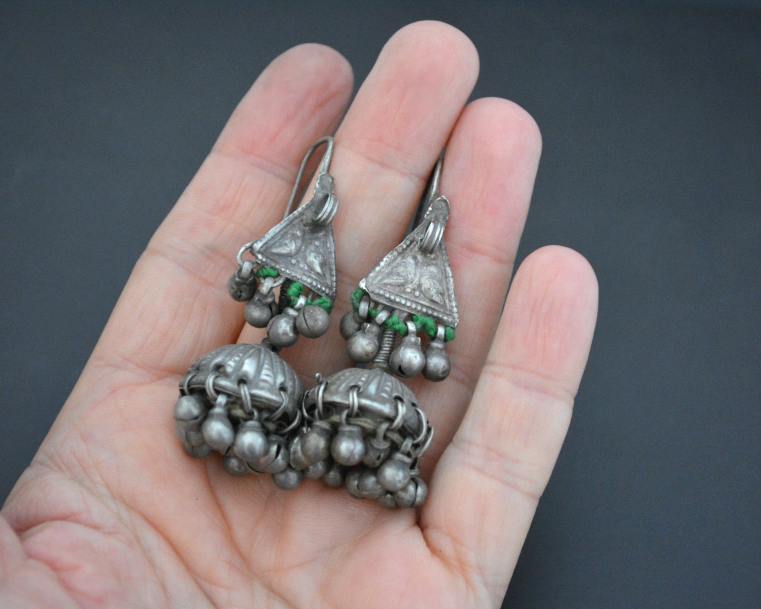 Rajasthani Silver Earrings with Bells