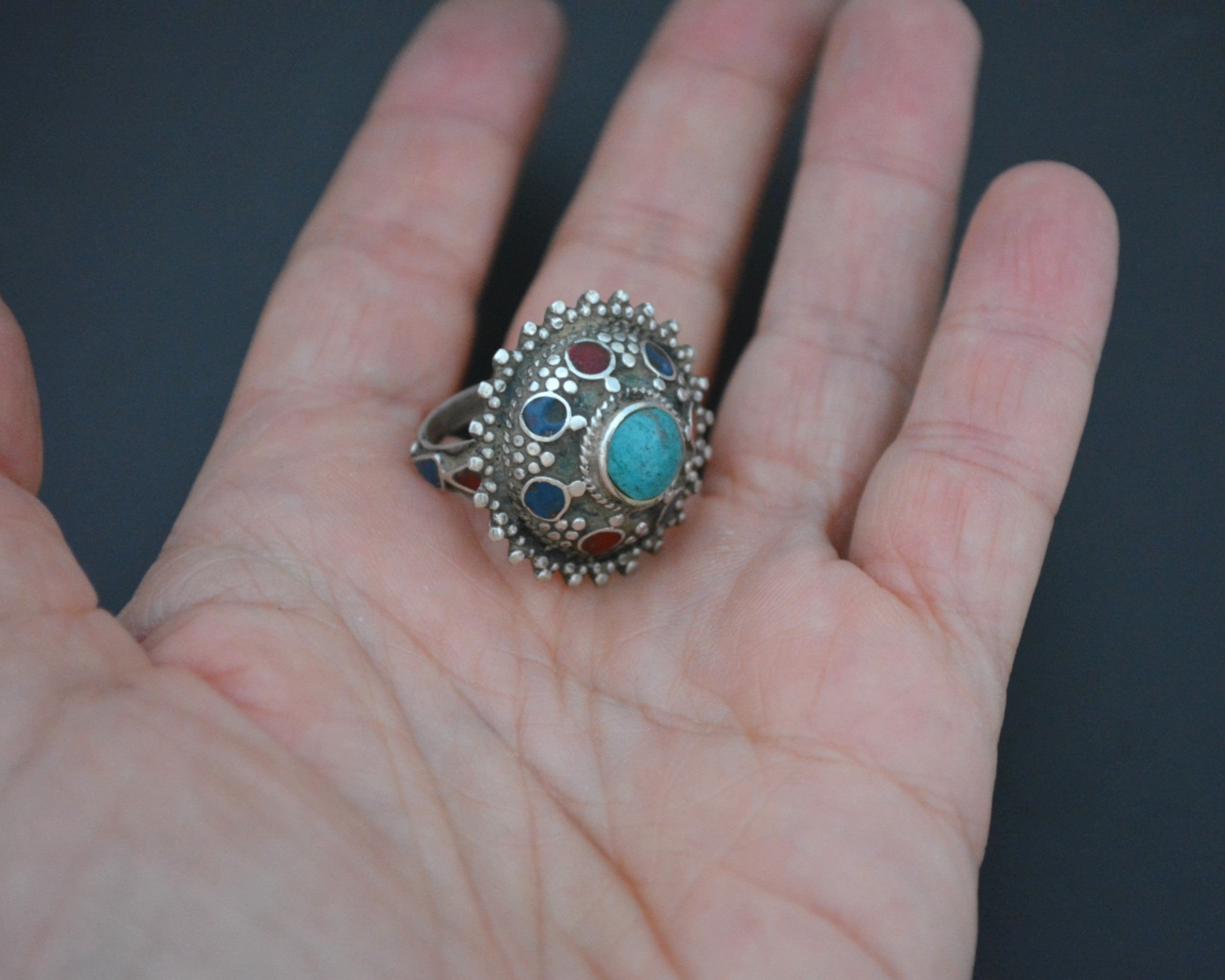 Afghani Turquoise Ring - Size 8.5