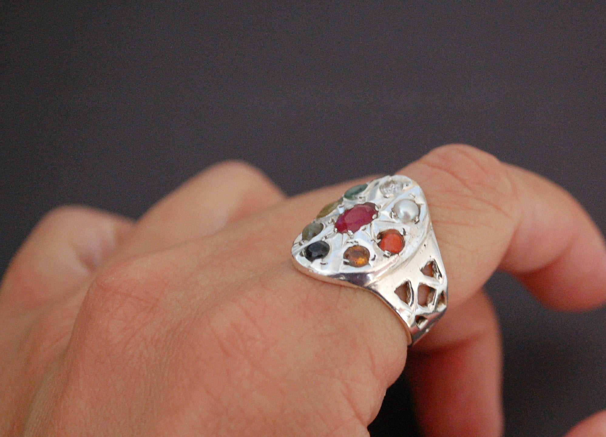 Navaratna Indian Astrology Ring - Size 6.75 / 7